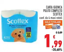 Conad Carta igienica Scottex Pulito Completo offerta