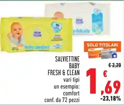 Conad Salviettine baby fresh & clean offerta