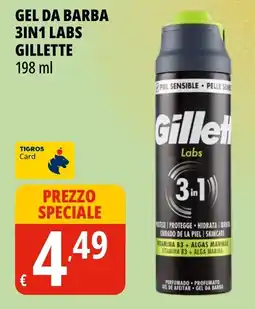 Tigros Gel da barba 3in1 Labs Gillette offerta