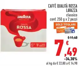 Conad Caffè Qualità Rossa Lavazza classico offerta