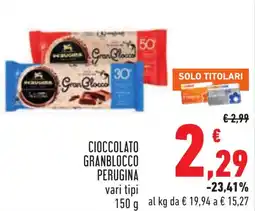 Conad Cioccolato granblocco Perugina offerta