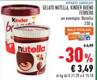 Gelato Nutella Kinder Bueno Ferrero