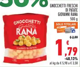 Conad Gnocchetti freschi di patate Giovanni Rana offerta