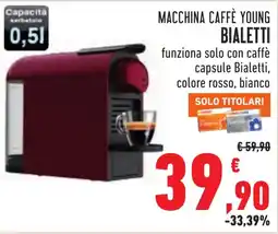 Conad Macchina caffè Young Bialetti offerta