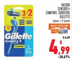 Conad Rasoio Gillette Sensor3+ Comfort offerta