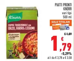 Conad Zuppa tradizionale con orzo, farro e legumi Knorr offerta