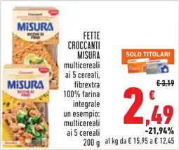 Conad Fette croccanti Misura multicereali ai 5 cereali offerta