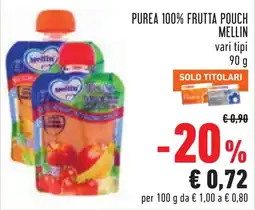 Conad Purea 100% frutta pouch Mellin offerta