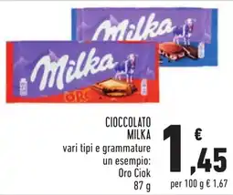 Conad Cioccolato Milka offerta