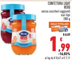 Conad Confettura light Hero offerta