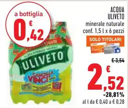 Conad Acqua minerale naturale Uliveto offerta