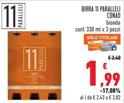 Conad Birra 11 Paralleli offerta