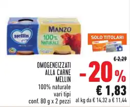 Conad Omogeneizzati alla carne Mellin offerta
