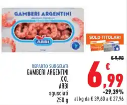 Conad Gamberi argentini XXL Arbi sgusciati offerta