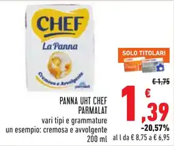 Conad Panna UHT Chef Parmalat offerta