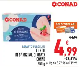 Conad Filetti di branzino Conad offerta