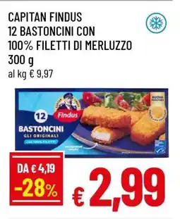 Famila CAPITAN FINDUS 12 BASTONCINI CON 100% FILETTI DI MERLUZZO offerta