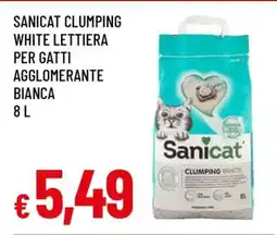 Famila SANICAT CLUMPING WHITE LETTIERA PER GATTI AGGLOMERANTE BIANCA offerta