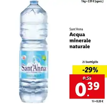Lidl Sant'Anna Acqua Minerale Naturale offerta