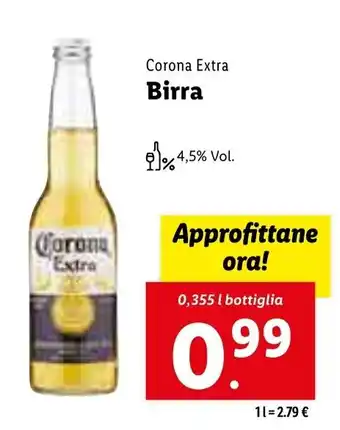 Lidl Corona Extra Birra 0,355L offerta