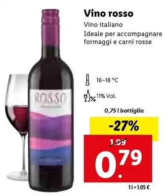 Lidl Vinno rosso Vino italiano 0,75L offerta