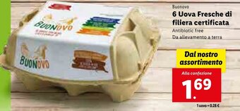 Lidl Buonovo 6 Uova Fresche di filiera certificata offerta