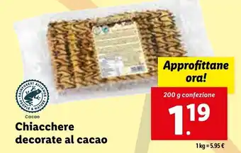 Lidl Chiacchere decorate al cacao 200g offerta
