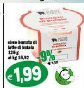 Il Castoro Supermercati Circe burrata di latte di bufala offerta