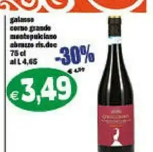 Corno grande montepulciano d'abruzzo ris doc