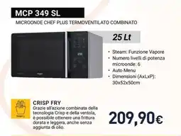 Unieuro Microonde Chef Plus Termoventilato Combinato MCP 349 SL offerta