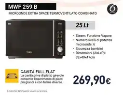 Unieuro Microonde extra space termoventilato combinato Whirlpool offerta