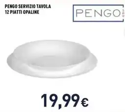 Unieuro Pengo servizio tavola 12 piatti opaline offerta