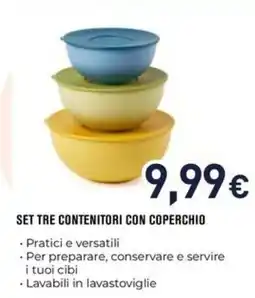 Unieuro Set tre contenitori con coperchio offerta
