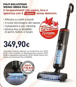 Unieuro Polti Rollysteam WD40C senza filo offerta