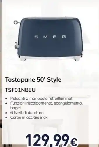 Unieuro Tostapane 50' Style Smeg offerta