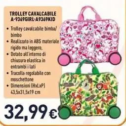 Unieuro Trolley cavalcabile bimba/bimbo offerta