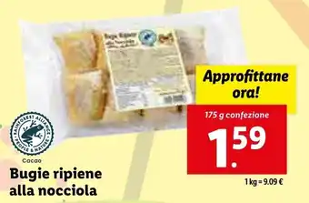 Lidl Bugie ripiene alla nocciola 175g offerta