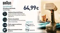 Unieuro Braun Stiratore verticale QuickStyle 7 offerta