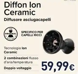 Unieuro Diffon Ion Ceramic Diffusore asciugacapelli offerta
