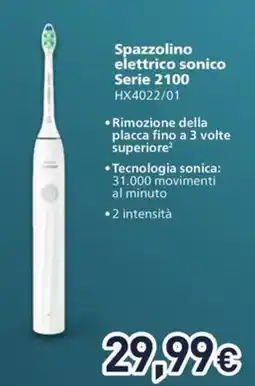 Unieuro Spazzolino elettrico sonico Serie 2100 offerta