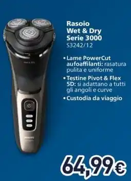 Unieuro Rasoio Wet & Dry Serie 3000 offerta