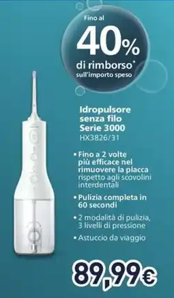 Unieuro Idropulsore senza filo Serie 3000 offerta