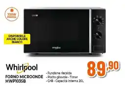 Ipercoop Whirlpool forno microonde MWP103SB offerta