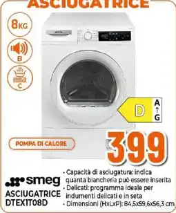 Ipercoop Asciugatrice smeg DTEXIT08D offerta