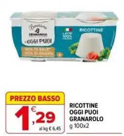 Iperal Ricottine oggi puoi granarolo offerta
