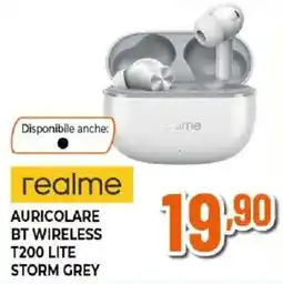 Ipercoop realme auricolare bt wireless t200 lite storm grey offerta