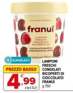 Iperal Lamponi freschi congelati ricoperti di cioccolato franuì offerta