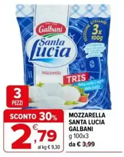 Iperal Mozzarella Santa Lucia Galbani offerta