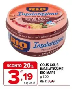 Iperal Cous cous insalatissime rio mare offerta