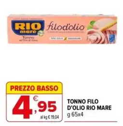 Iperal Tonno filo d'olio Rio Mare offerta